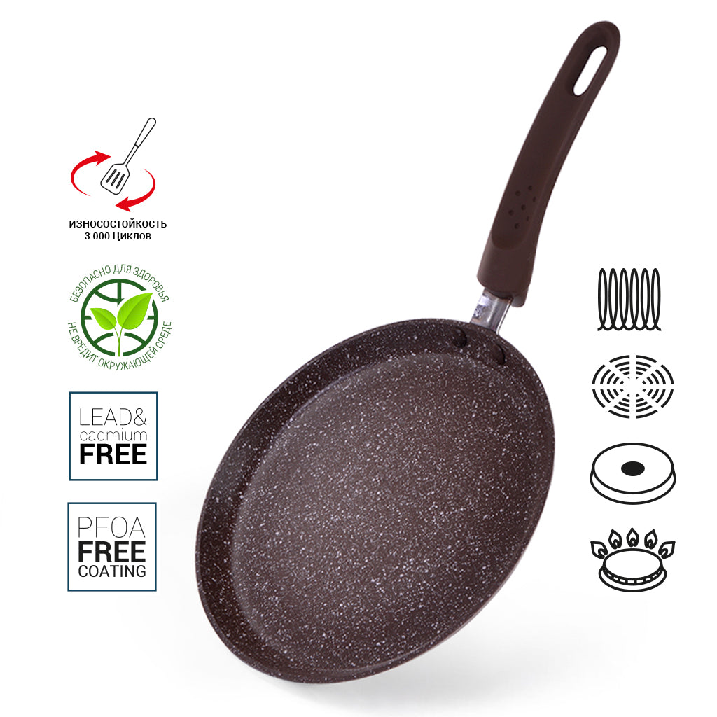 Fissman Crepe Pan Smoky Stone 24cm (Aluminium With Non-Stick Coating)