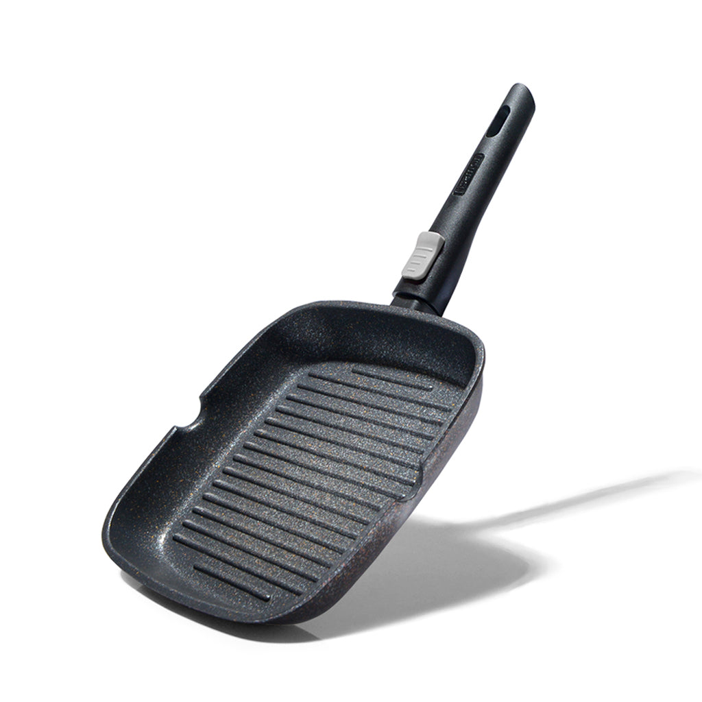 Fissman Square Grill Pan Rebusto 24x4cm With Detachable Handle With Induction Bottom (Aluminium With Non-Stick Coating)