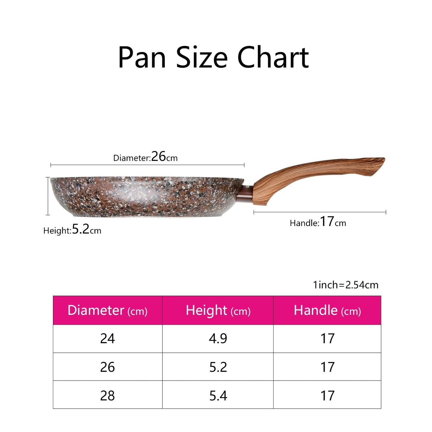 Fissman Frying Pan Magic Brown 26x5.2cm With Induction Bottom Chocolate (Aluminium With Non-Stick Coating)