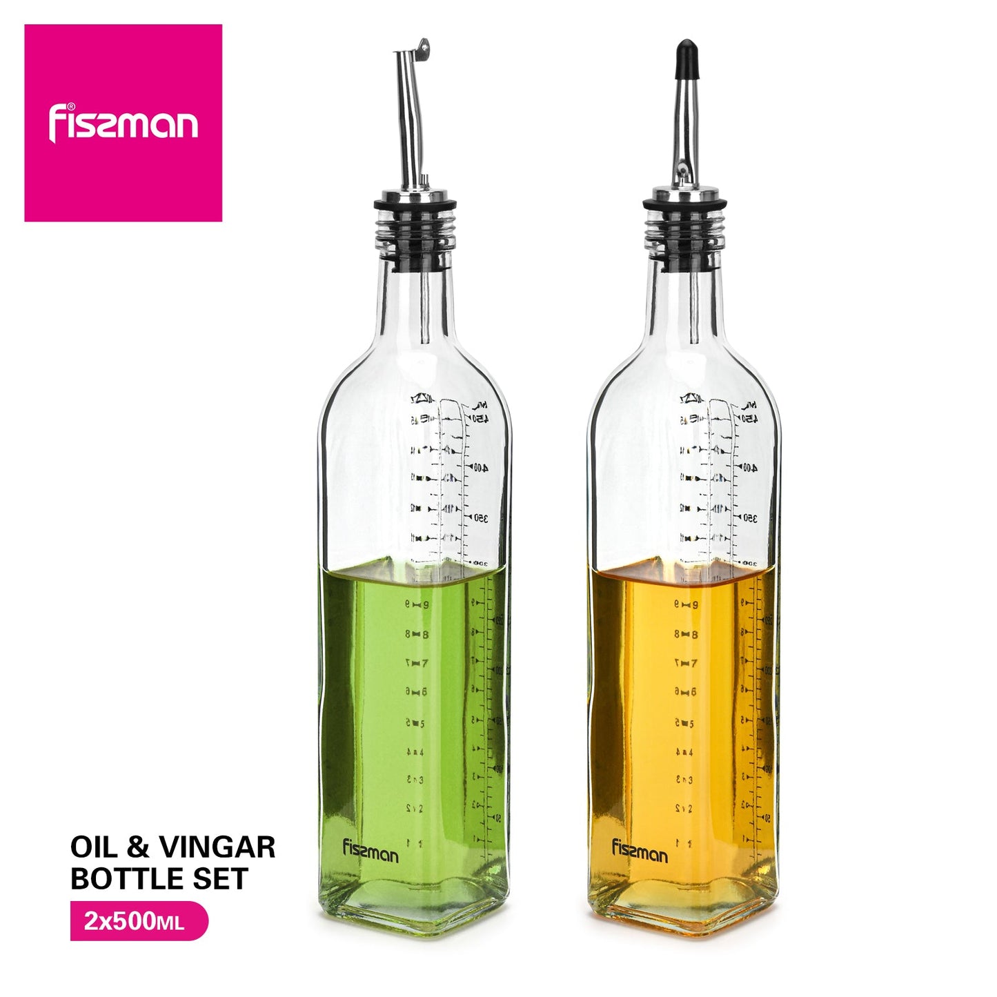 Fissman Oil & Vinegar Bottle Set 2x500ml (Glass)