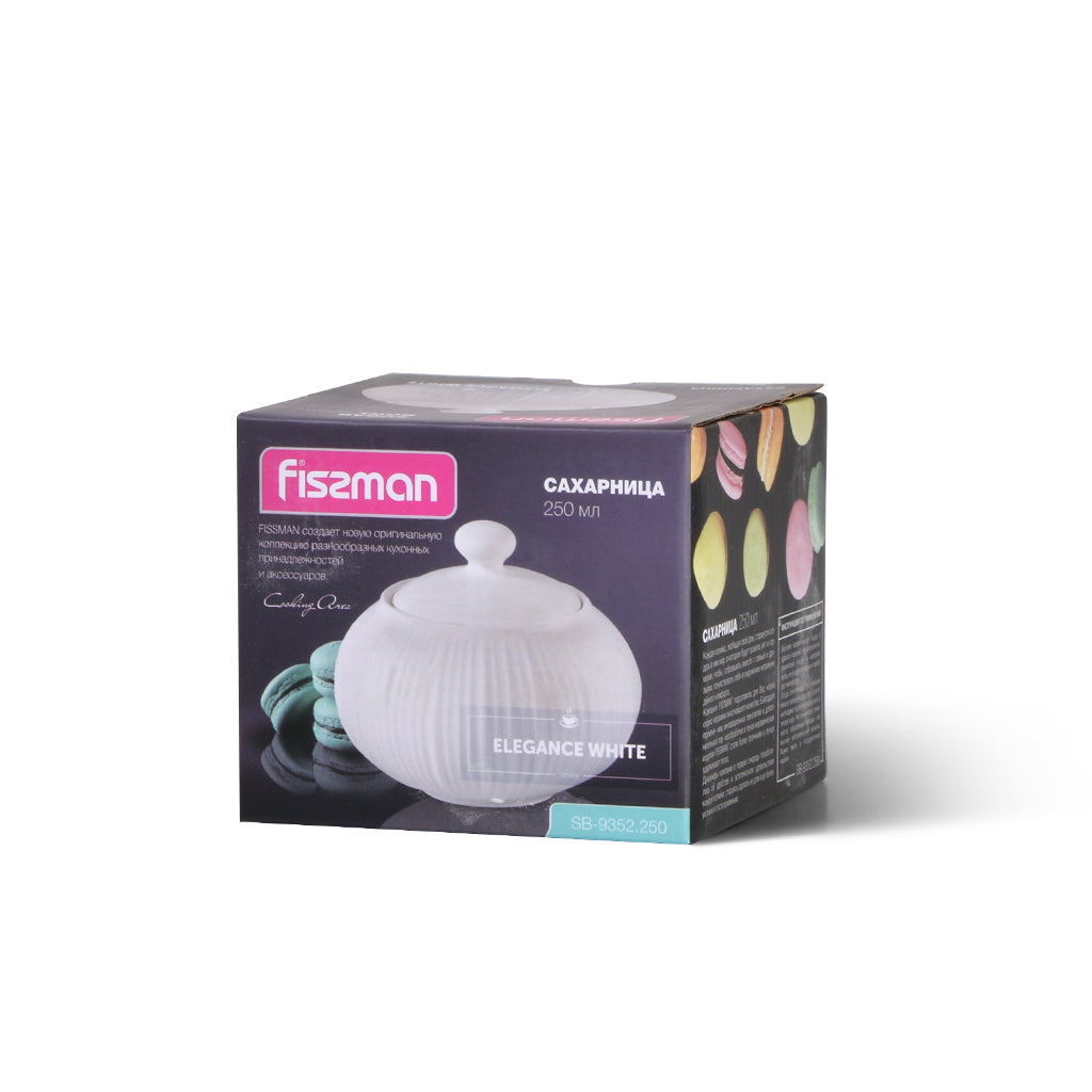 Fissman Sugar Bowl Elegance White 250ml (Porcelain)