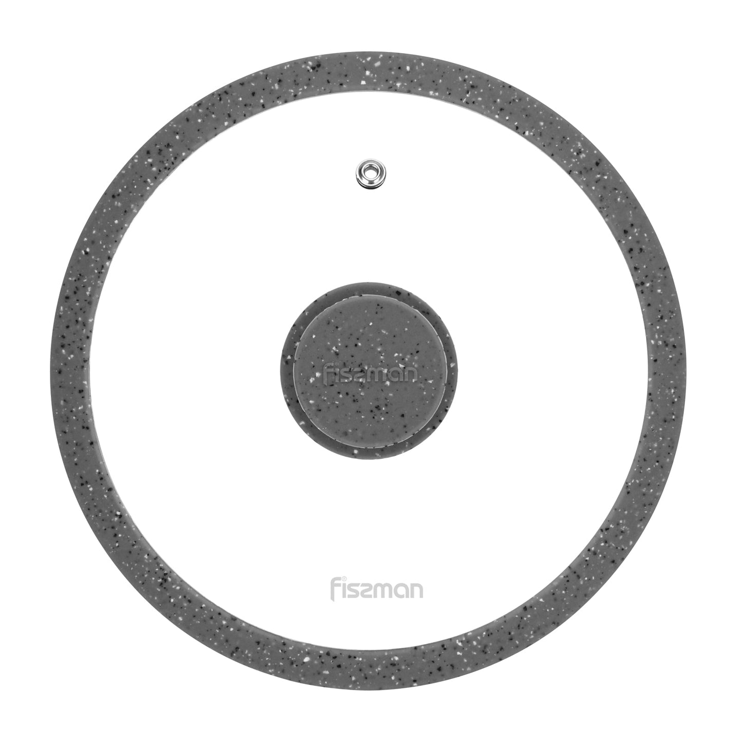 Fissman Lid Arcades 20cm With Grey Marbling Silicone Rim (Glass)