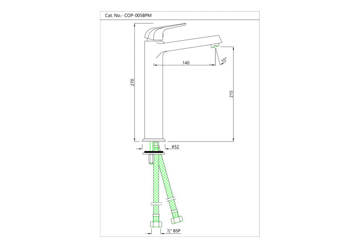 Single Lever High Neck Basin Mixer (COP-CHR-005BPM)