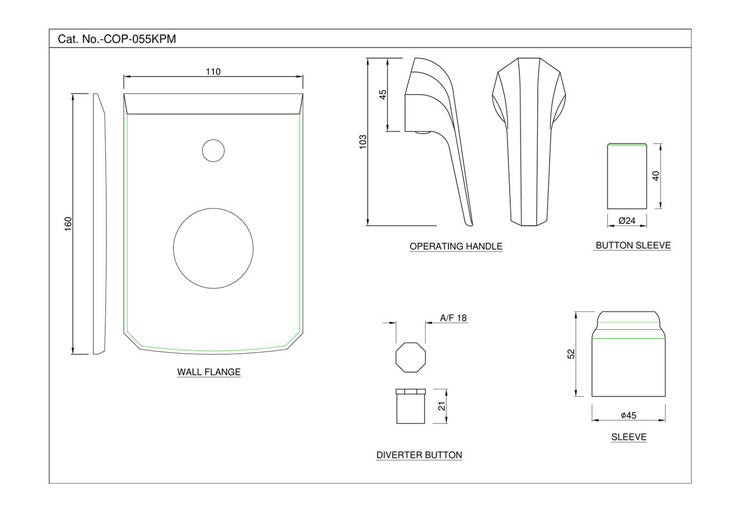 Exposed Part Kit of Single Lever In-wall Diverter