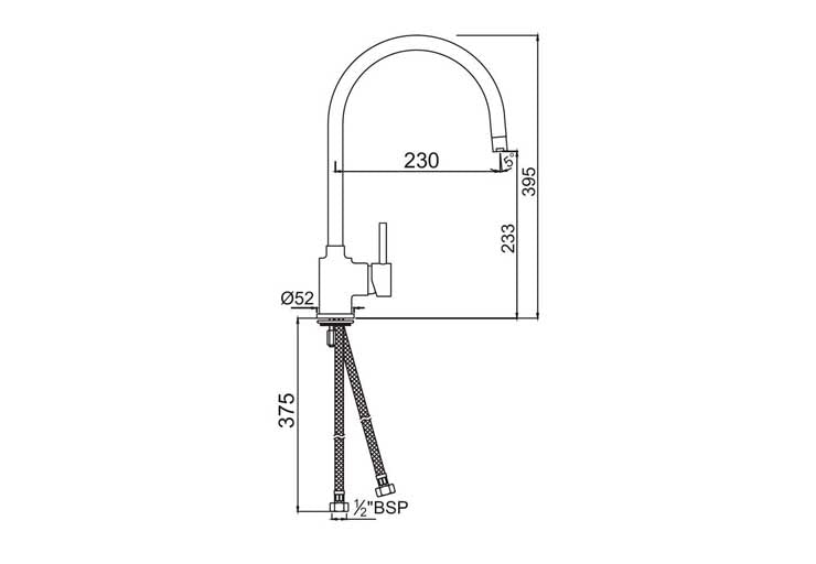 SIDE SINGLE LEVER SINK MIXER (FLR-CHR-5179B)