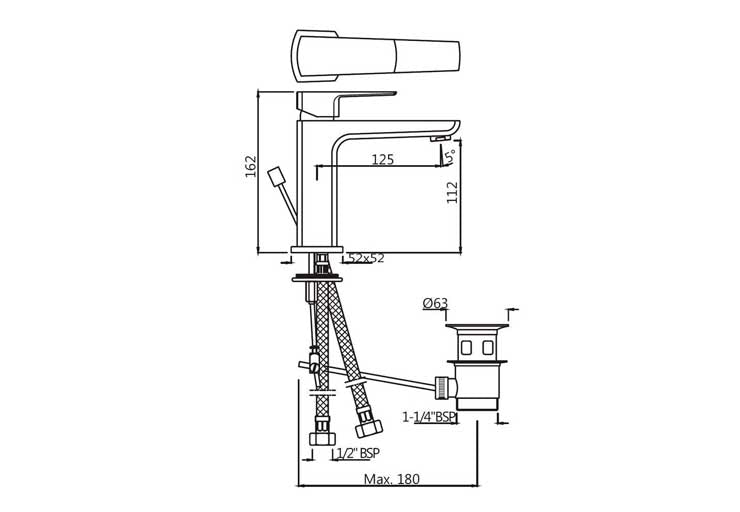 Single Lever Basin Mixer with Popup Waste