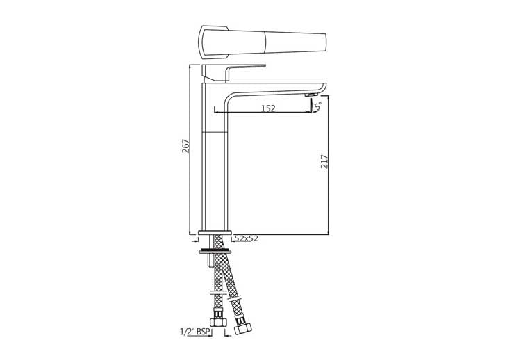 Single Lever High Neck Basin Mixer (KUP-CHR-35005BPM)