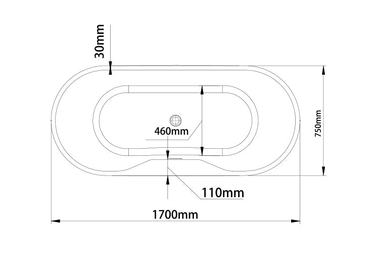 BATHTUB (MH-9202-1700X750X580mm)