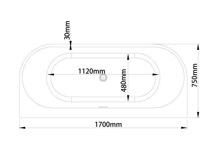 BATHTUB (MH-9207-1700X750X580mm)