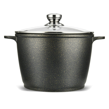 Fissman Stockpot Emma 28x20cm/10.3LTR With Glass Lid (Aluminum With Non-Stick Coating)