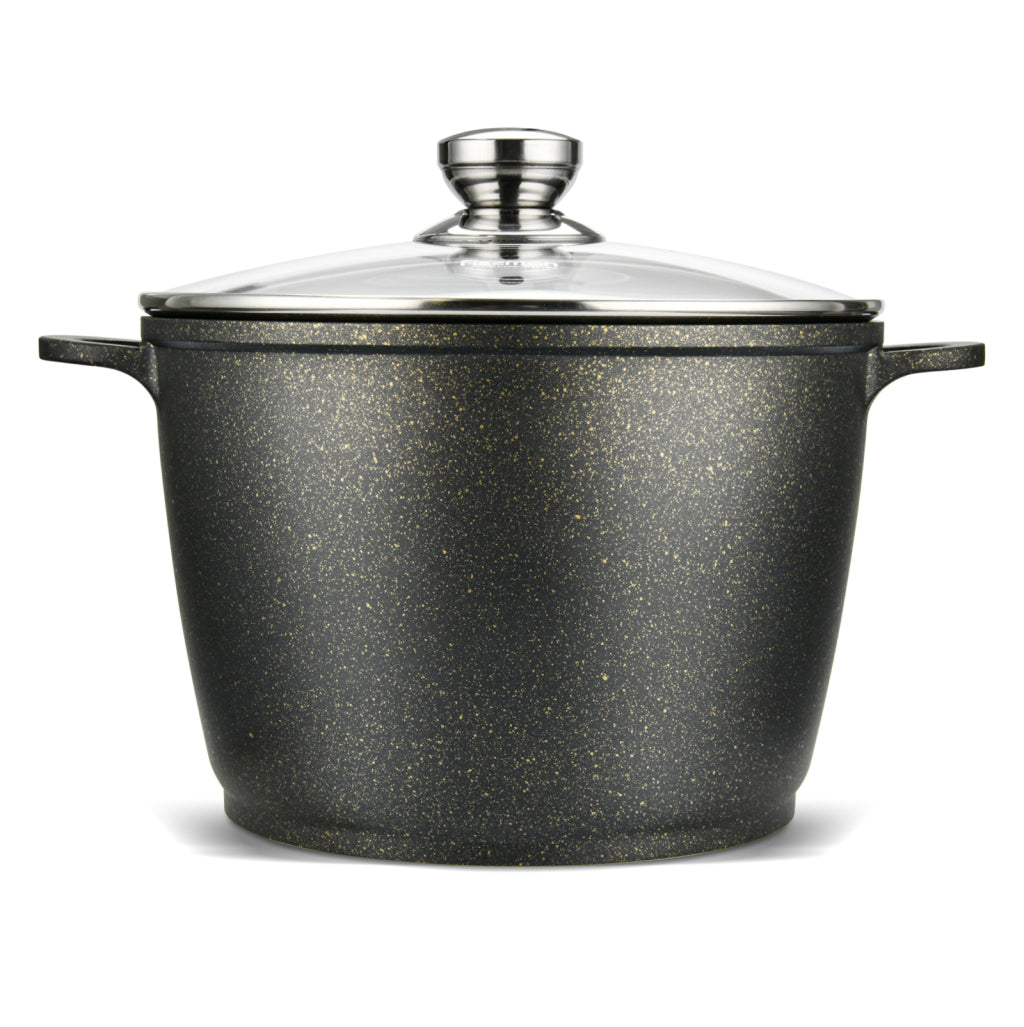 Fissman Stockpot Emma 24x17cm/6.3LTR With Glass Lid (Aluminum With Non-Stick Coating)