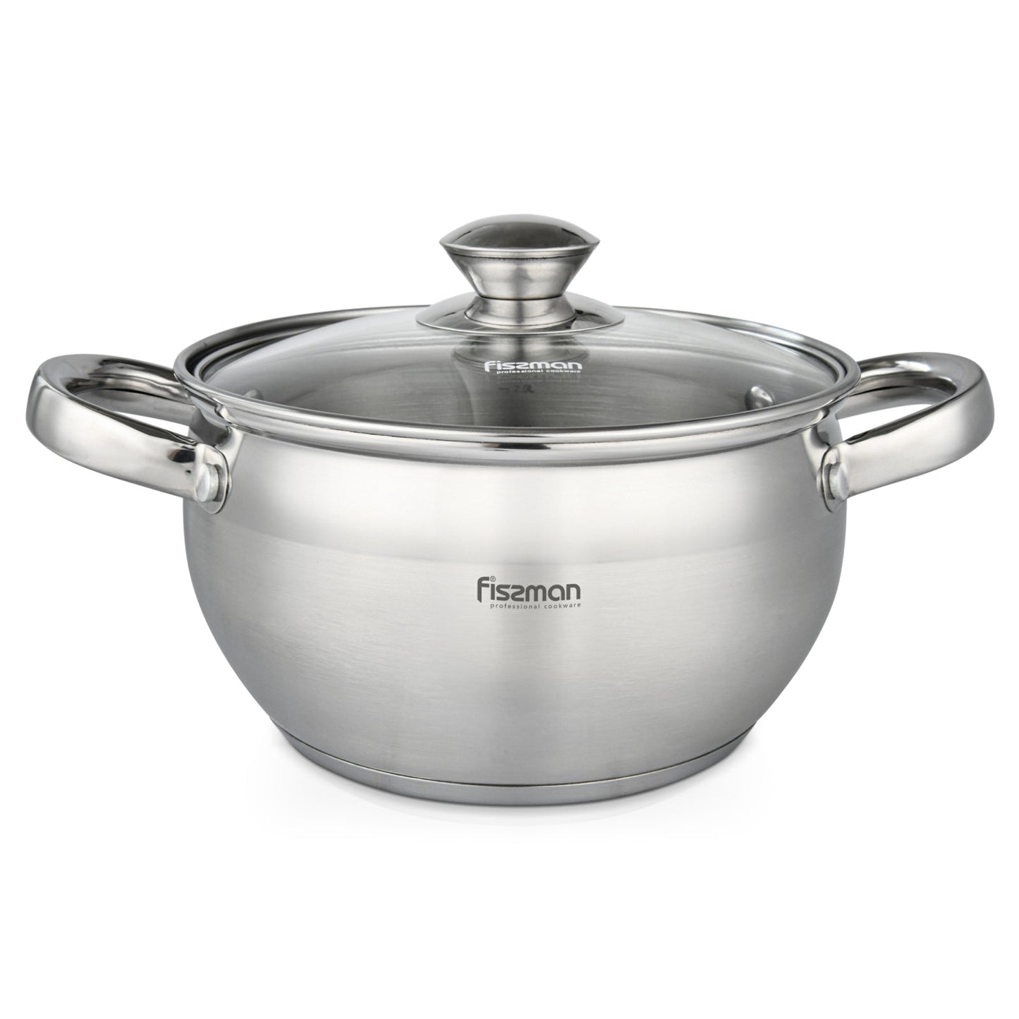 Fissman Prime Stockpot 24x13.5cm/6.1LTR With Glass Lid (Stainless Steel)