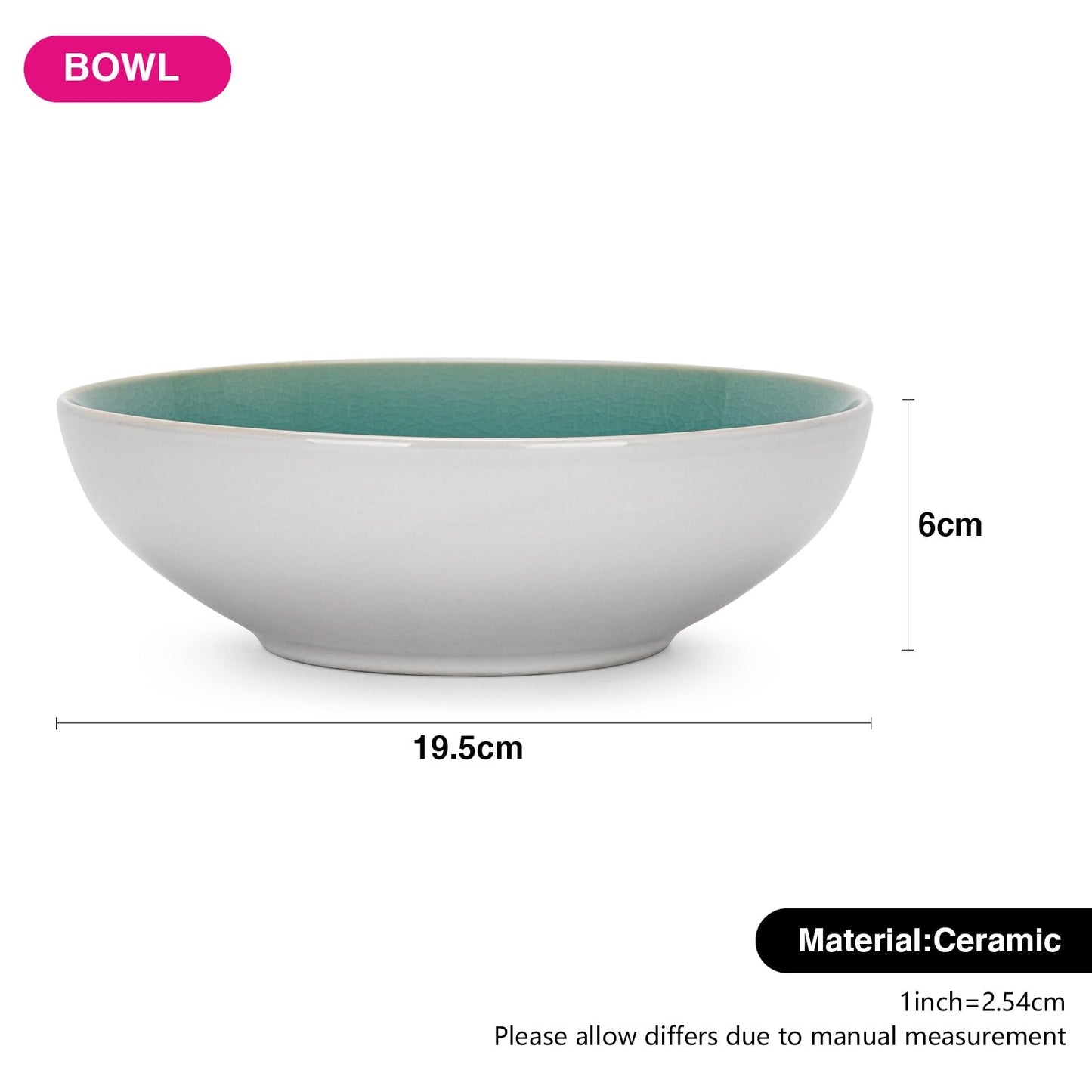 Fissman Bowl Celine 19.5x6cm (Ceramic) Azure