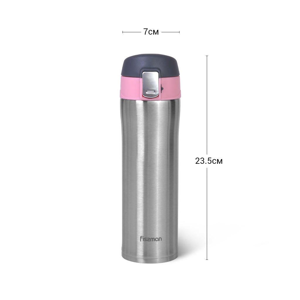 Fissman Double Wall Vacuum Travel Mug 420ml (Stainless Steel)