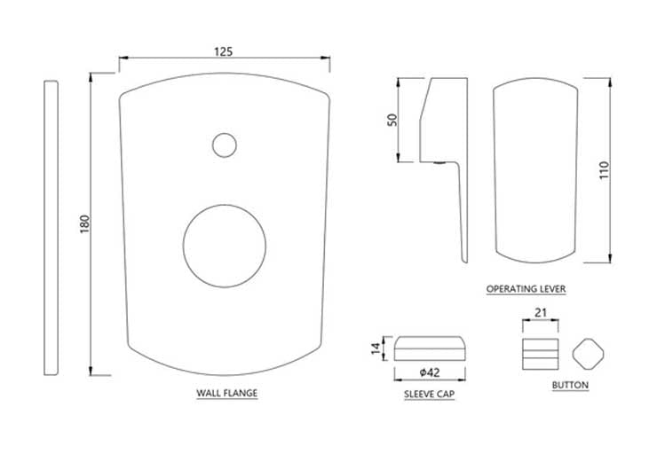 Exposed Part Kit of Single Lever In-wall Diverter