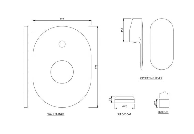 Exposed Part Kit of Single Lever In-wall Diverter