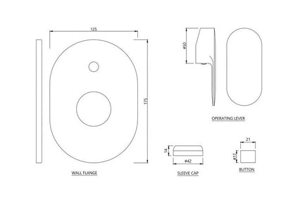 Exposed Part Kit of Single Lever In-wall Diverter