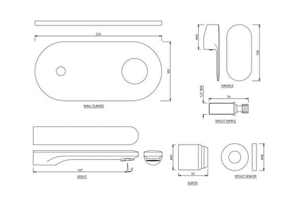 Exposed Parts of Single Lever Built-in In-wall Manual Valve