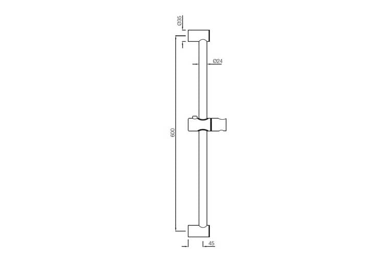 SLIDING RAIL 24mm & 600mm (SHA-CHR-1199N)