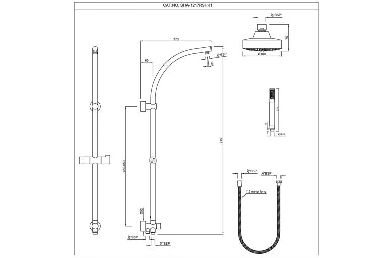 EXPOSED SHOWER PIPE WITH DIVERTER