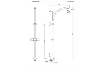 EXPOSED SHOWER PIPE WITH DIVERTER (SHA-CHR-1217R)