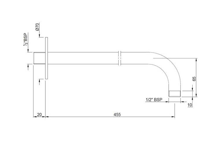 SHOWER ARM (SHA-CHR-479L450)