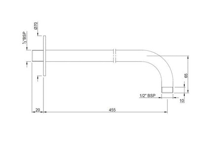 SHOWER ARM (SHA-CHR-479L450)